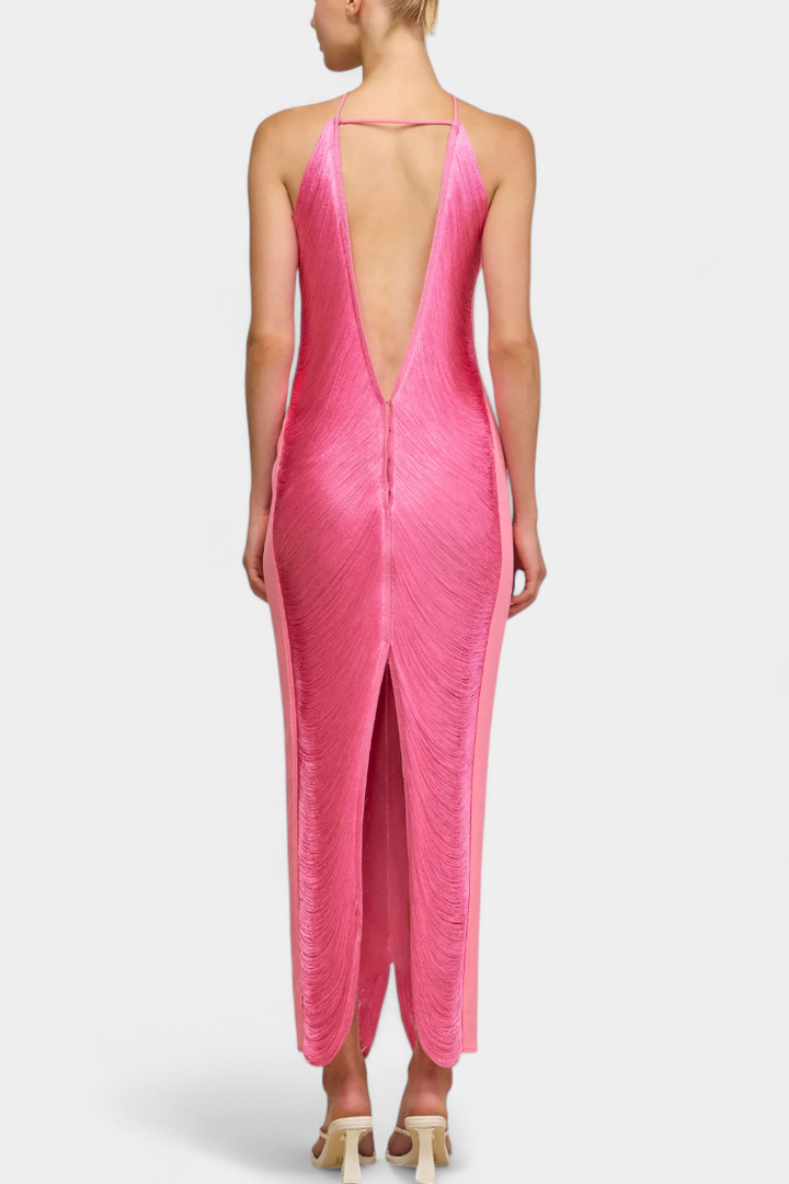 Robe Halter Jianna avec Franges Métalliques