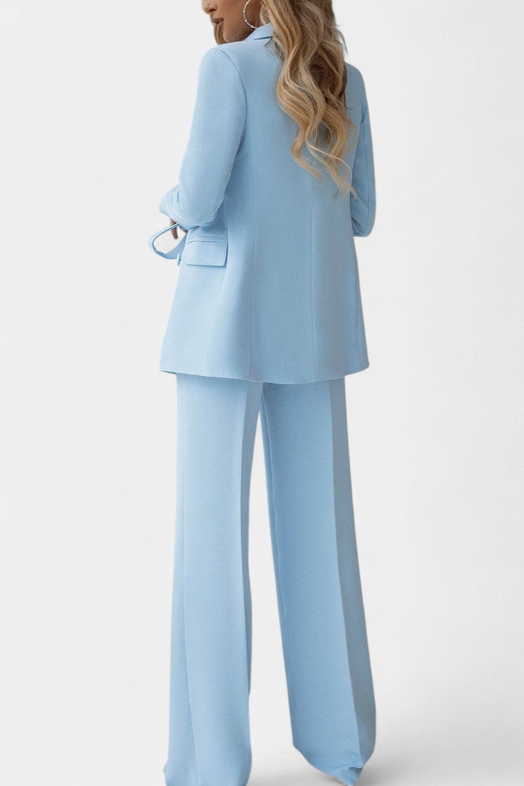 Ensemble Urbain Julia de Blazer et Pantalon à Coupe Régulière