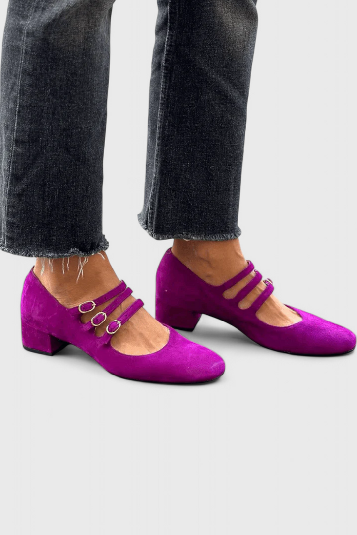Evdokia Talons avec Multiples Ceintures et Bout Carré