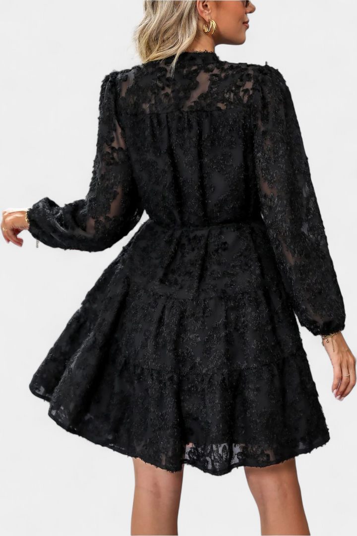 Robe Chemise Soreia à Boutons avec Manches Longues Texturées