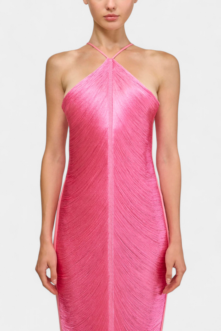Robe Halter Jianna avec Franges Métalliques