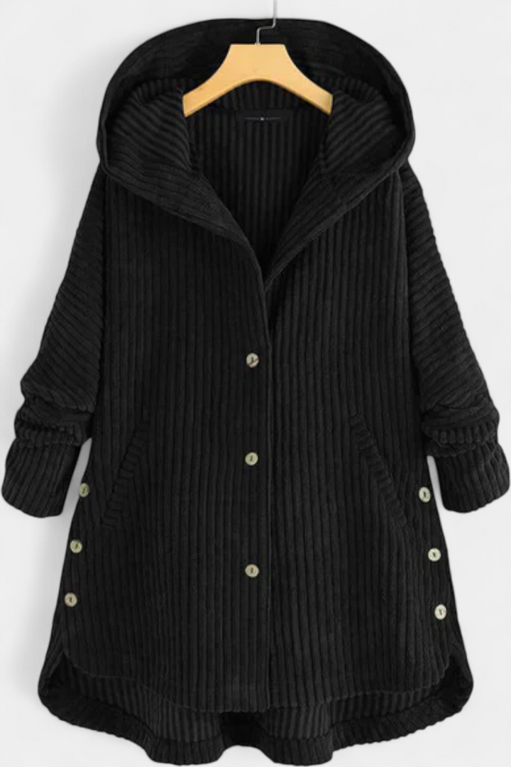 Taia Manteau en Velours Côtelé avec Capuche