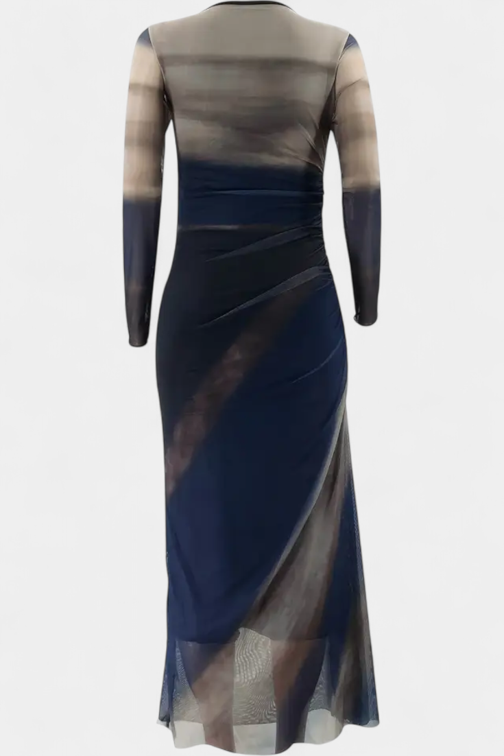 Galene Robe Midi Ajustée avec Cape
