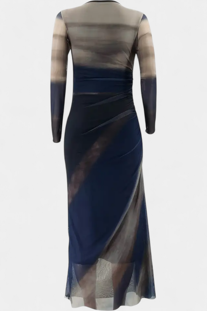 Galene Robe Midi Ajustée avec Cape