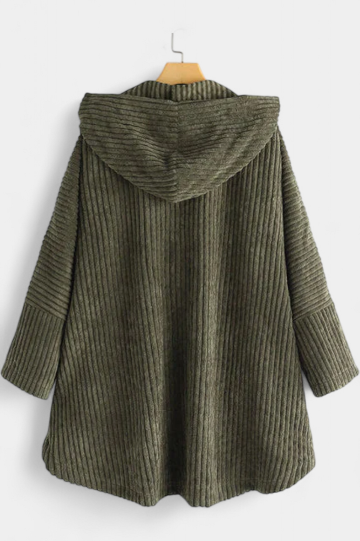 Taia Manteau en Velours Côtelé avec Capuche