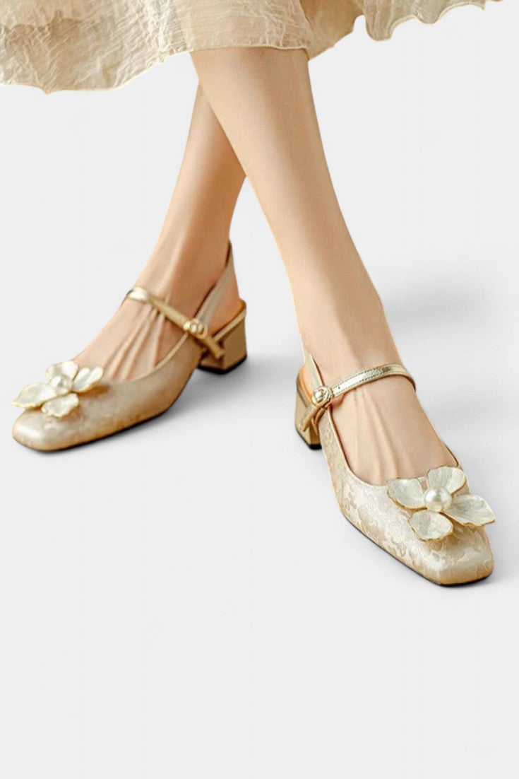 Eloise Élégantes Mary Janes avec Détail Floral