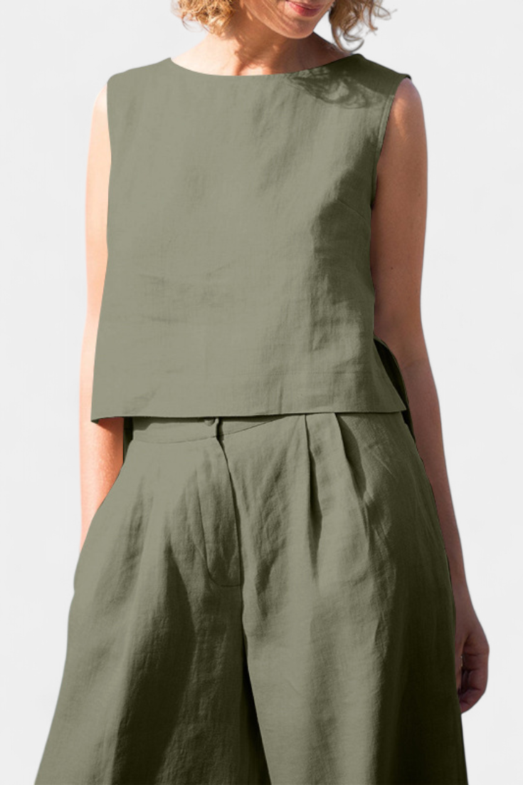 Ensemble Vintage Sans Manches Yvanne d'Été