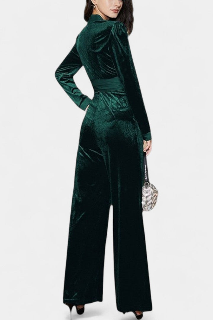 Henrietta Mono à Jambe Large avec Nœud à la Taille