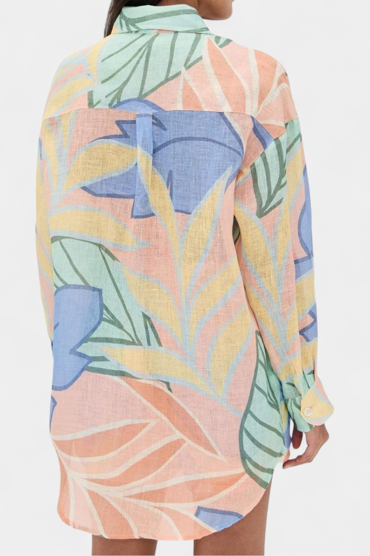 Lumina Ensemble Tropical avec Chemise Ample et Shorts Taille Haute