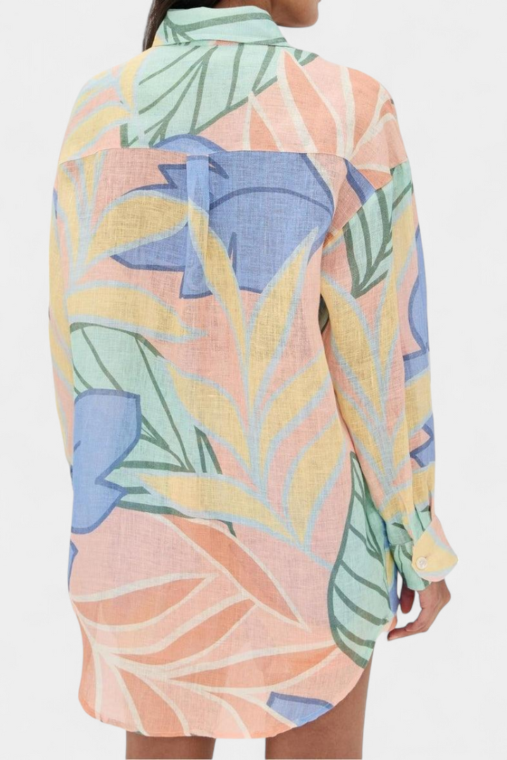 Lumina Ensemble Tropical avec Chemise Ample et Shorts Taille Haute