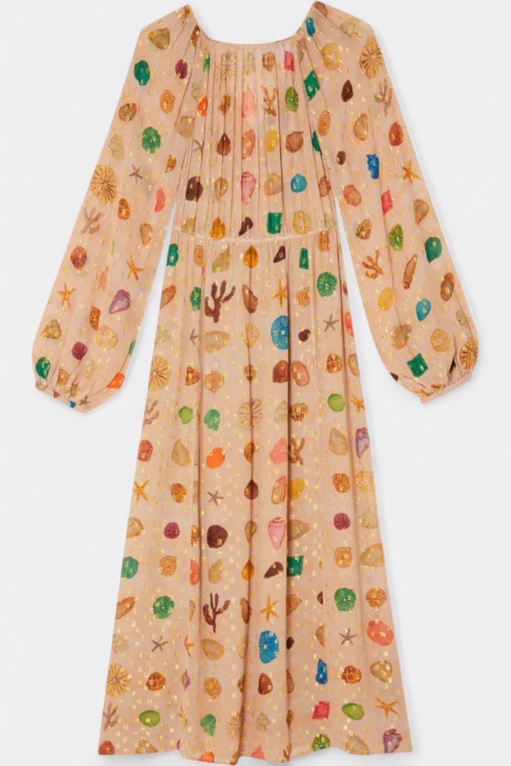 Robe Alvie Style Fée avec Imprimé de Coquillages