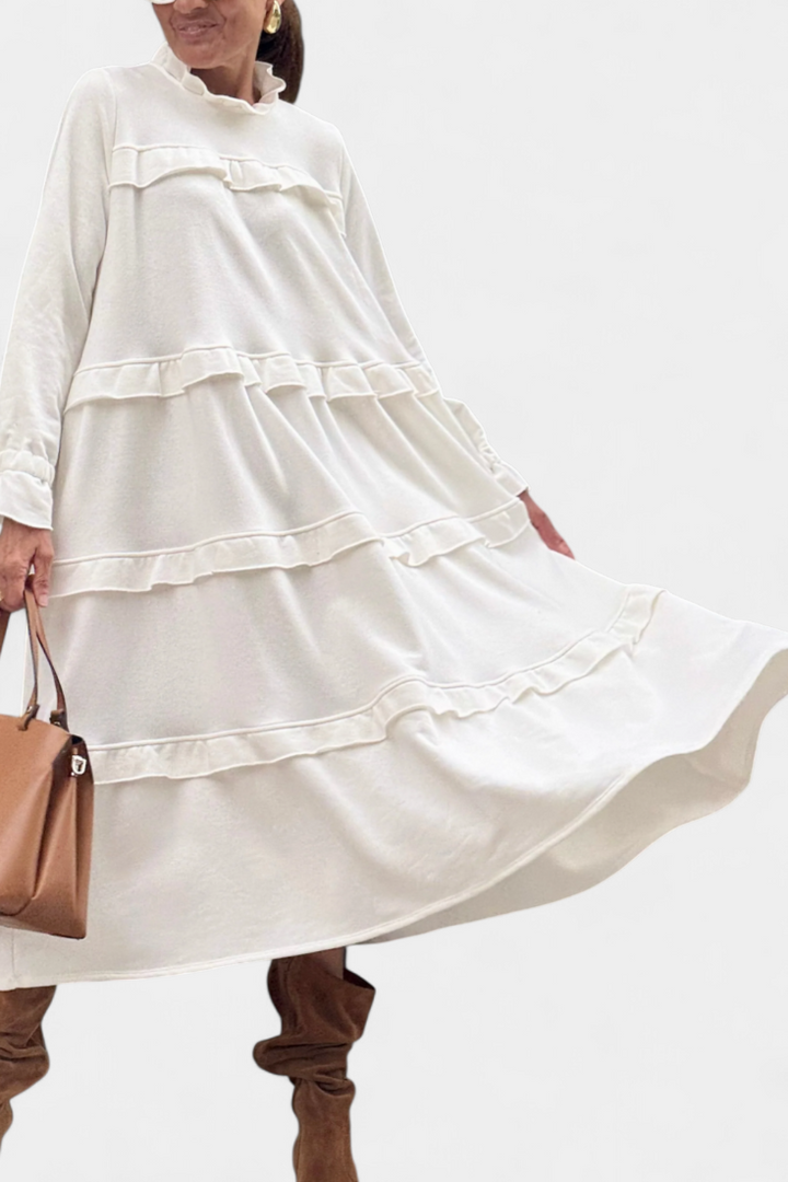 Robe Sweat Jada avec Volants et Silhouette Casual-Chic