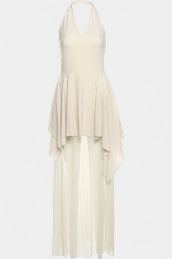 Hollis Robe Longue avec Décolleté Halter et Dos Nu