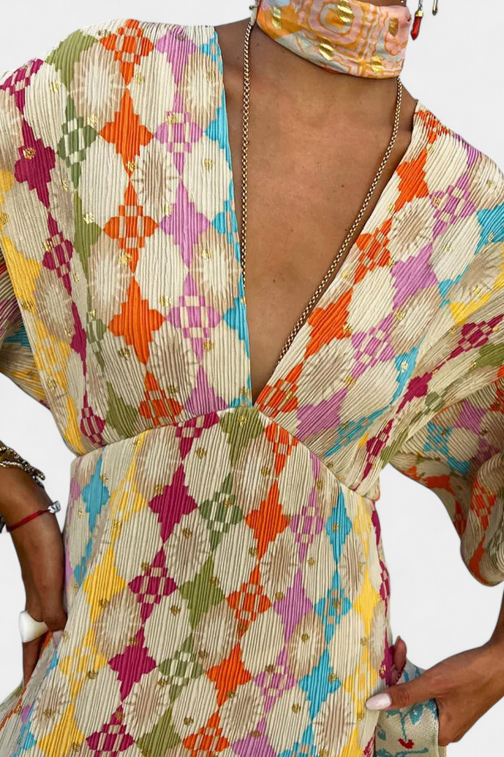 Robe Maxi Shanice avec Imprimé Géométrique