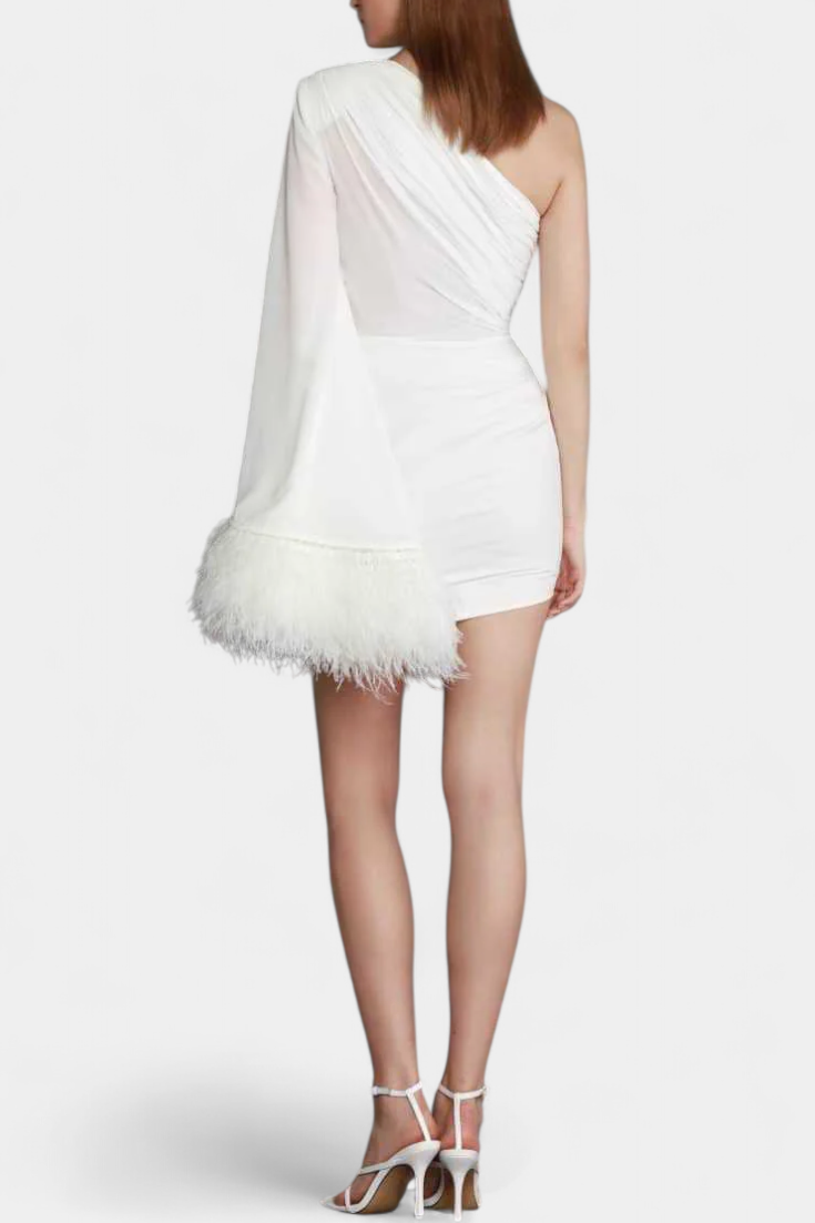Robe Nivalis Ajustée avec Volants et Décolleté en V