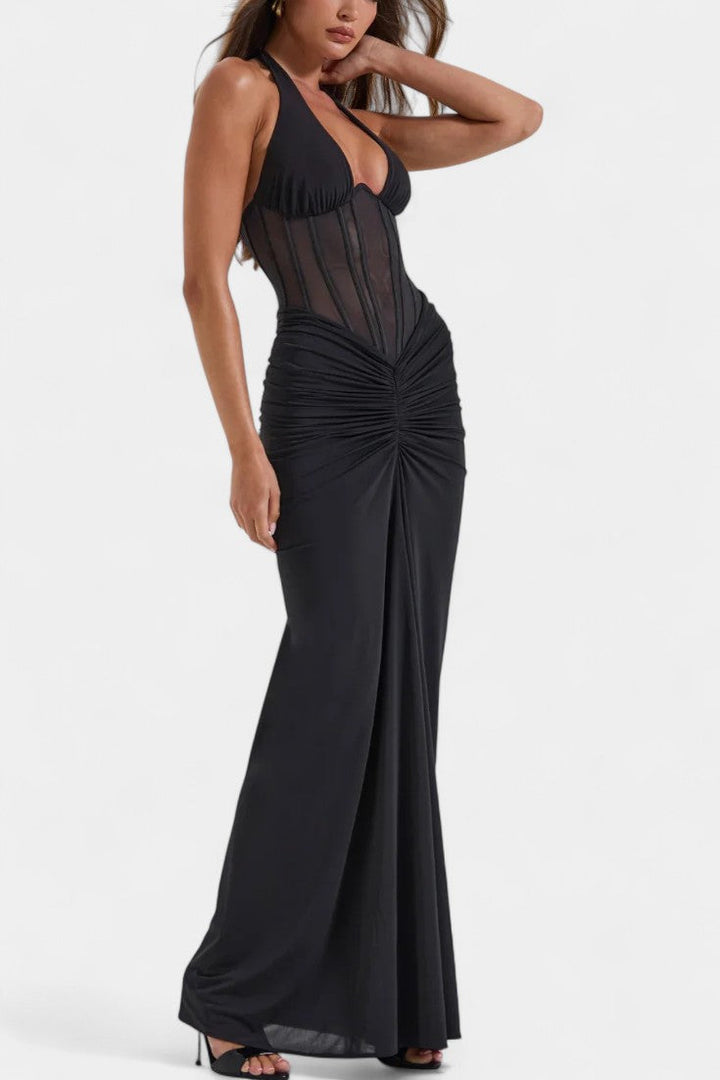 Robe Corset Angelina avec Jupe Maxi Froncée