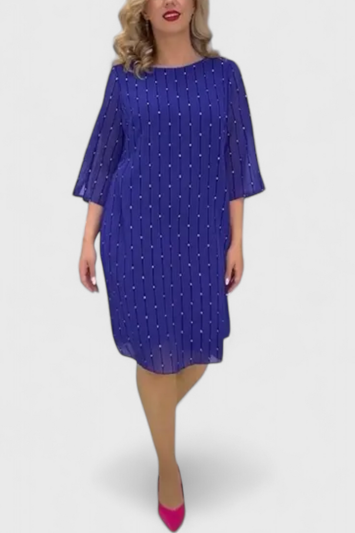 Robe Élégante en Georgette Polly avec Coupe Classique et Tombé Fluide