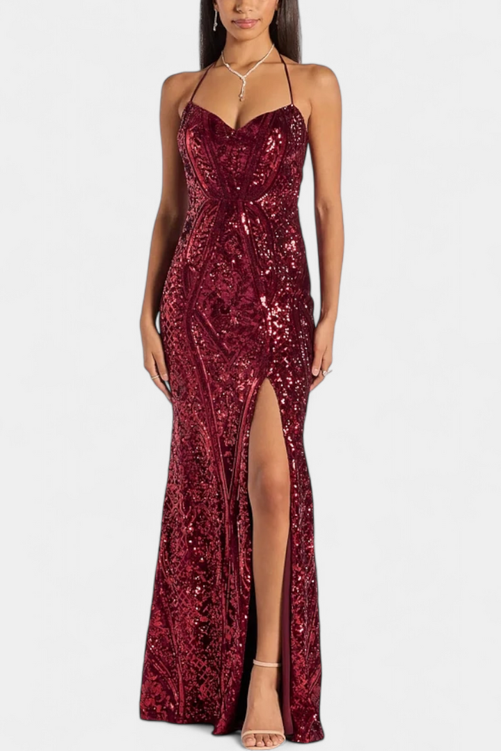 Robe Halter Marleni avec Paillettes