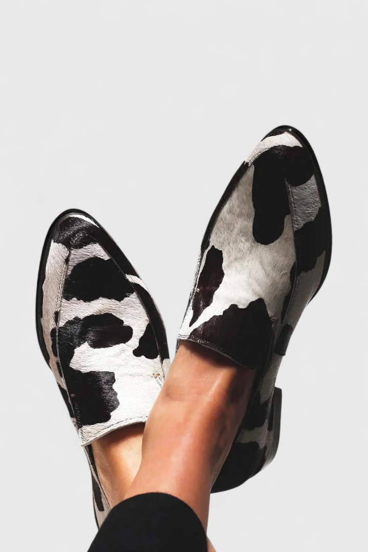 Mocassins Macarena Élégants avec Talon Bas et Imprimé Animal