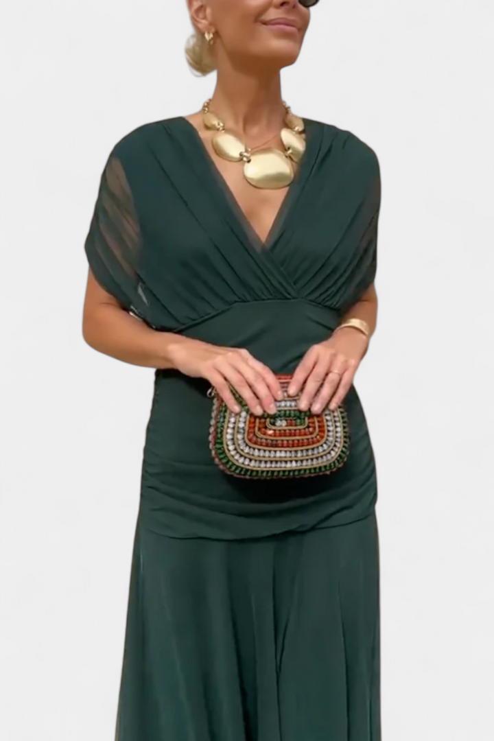 Alondra Robe Longue avec Imprimé Floral Fantaisie et Décolleté en V
