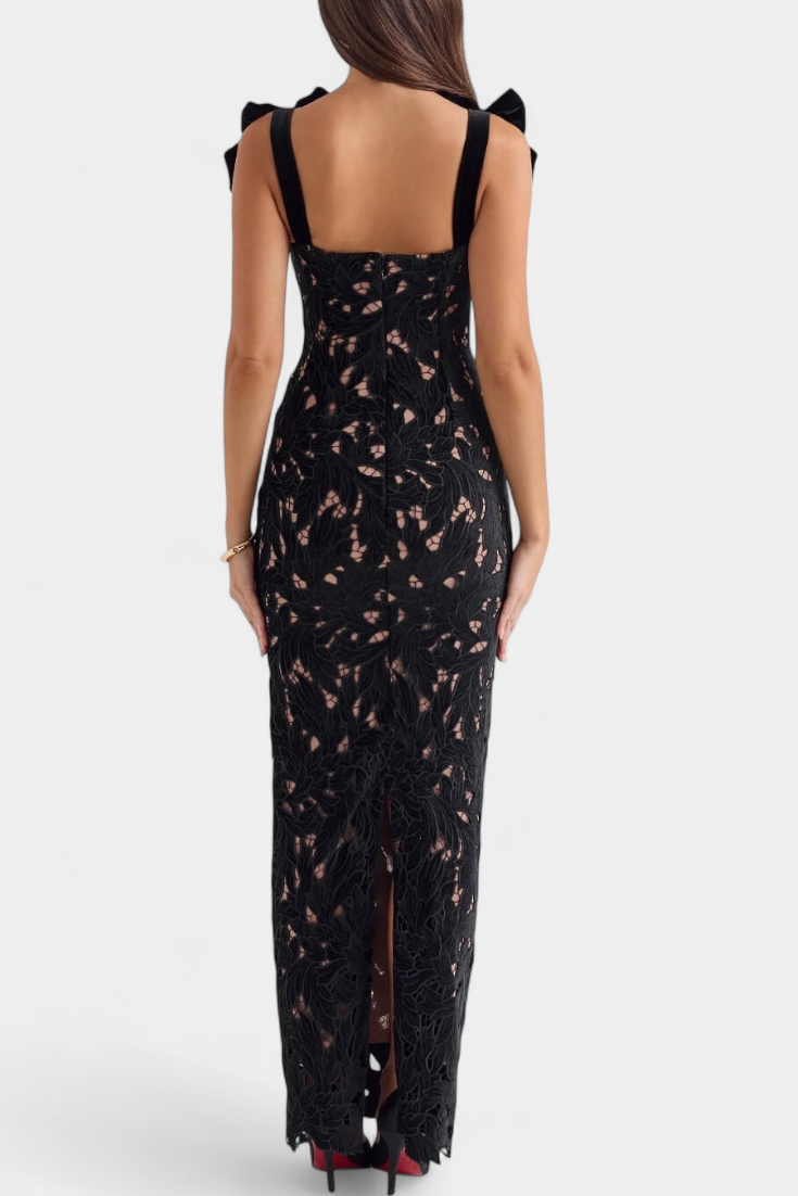 Vasanta Robe Longue Festive avec Bretelles en Nœud