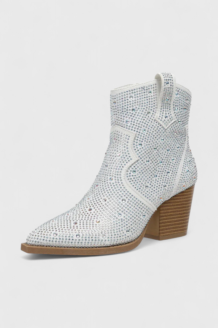 Bottes Élégantes Berenice avec Patchwork et Fermeture Éclair Latérale