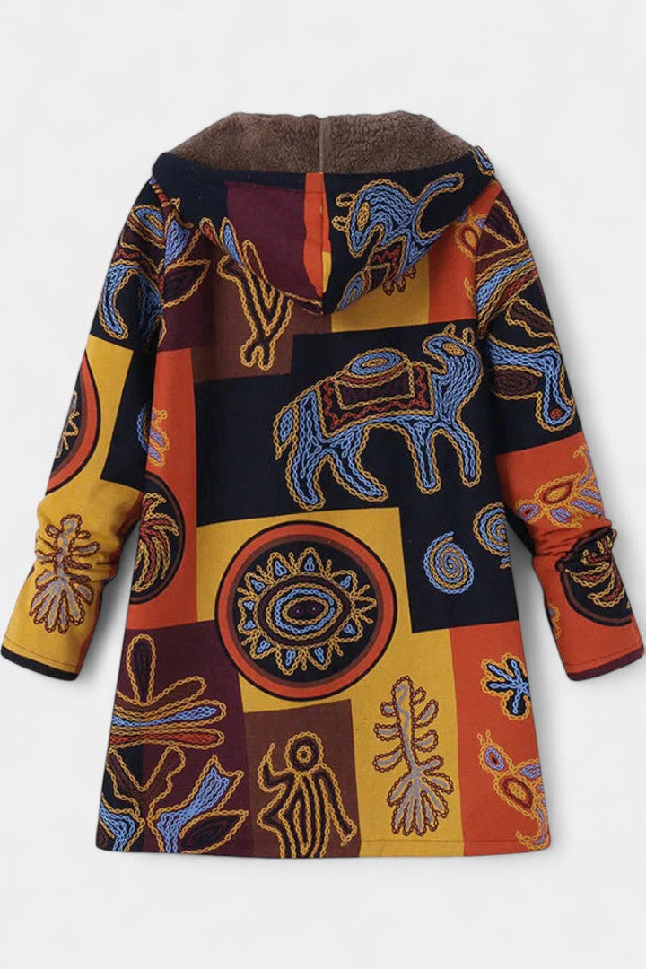 Manteau d'Hiver Floral April avec Capuche