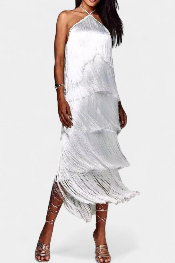Robe Saidey avec Franges et Dos Nu
