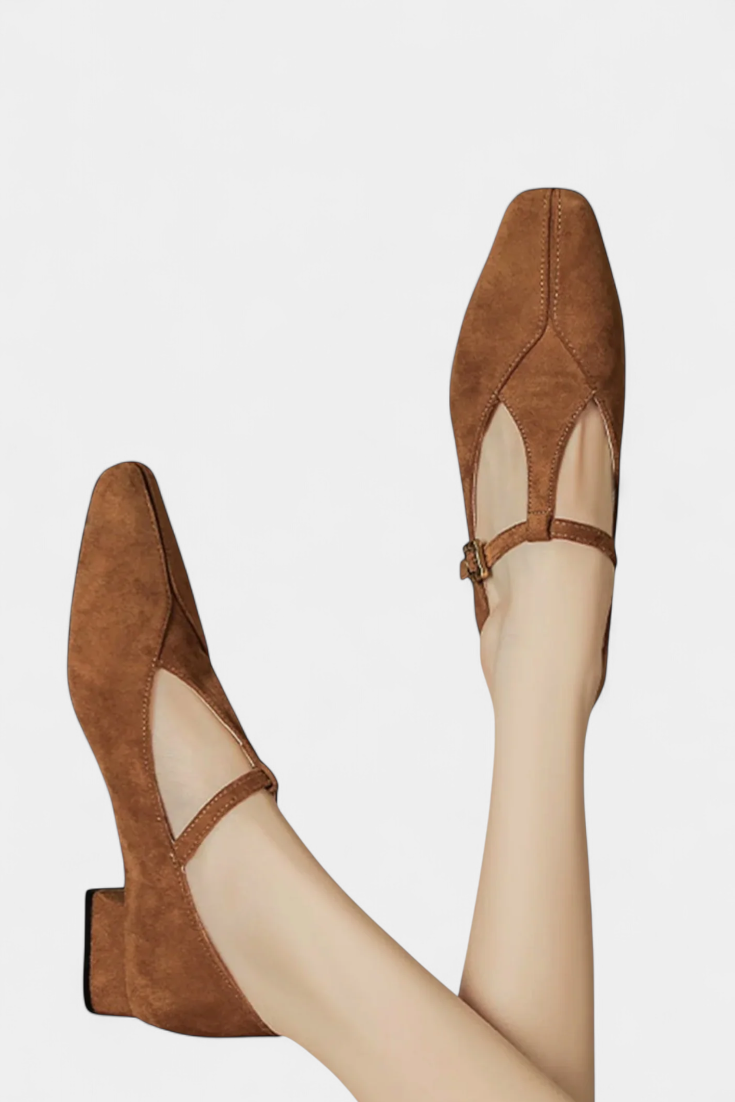Elly Talons Bas avec Sangle et Boucle