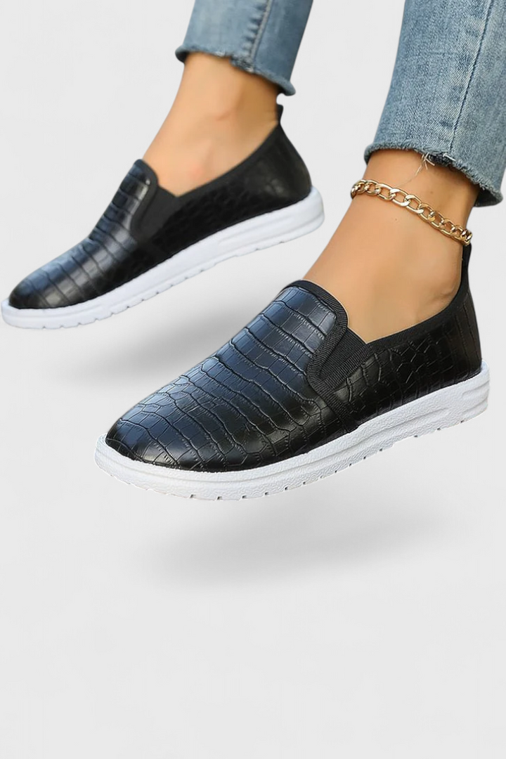 Mocassins Veerle Élégants à Bout Ronde avec Fini Poli