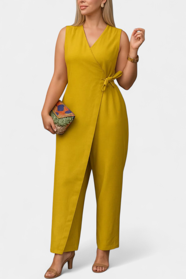 Mono Élégant Zoe avec Décolleté en V et Ceinture Ajustable