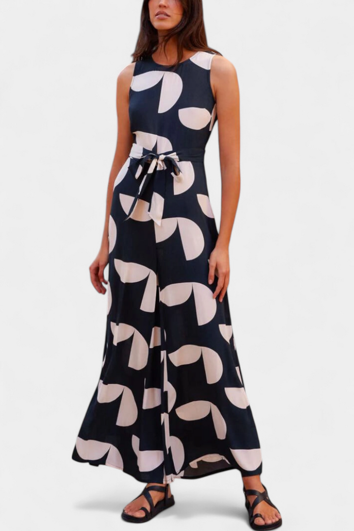 Combinaison Brooke Mono Imprimée avec Taille Ajustée et Jambes Amples