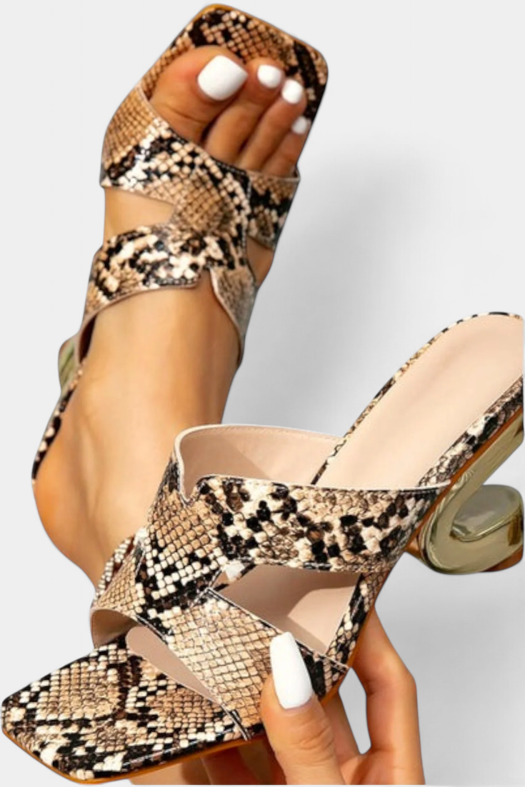Megan Talons Stiletto avec Imprimé Serpent