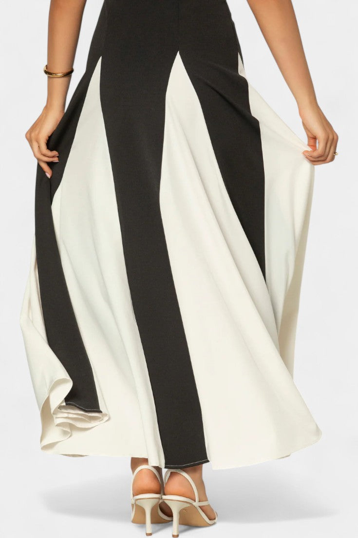 Robe Maxi Bicolore Catalina à Bretelles Fines