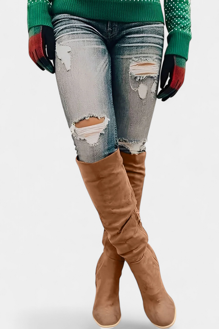 Calliope Bottes à Talon Épais jusqu'au Genou