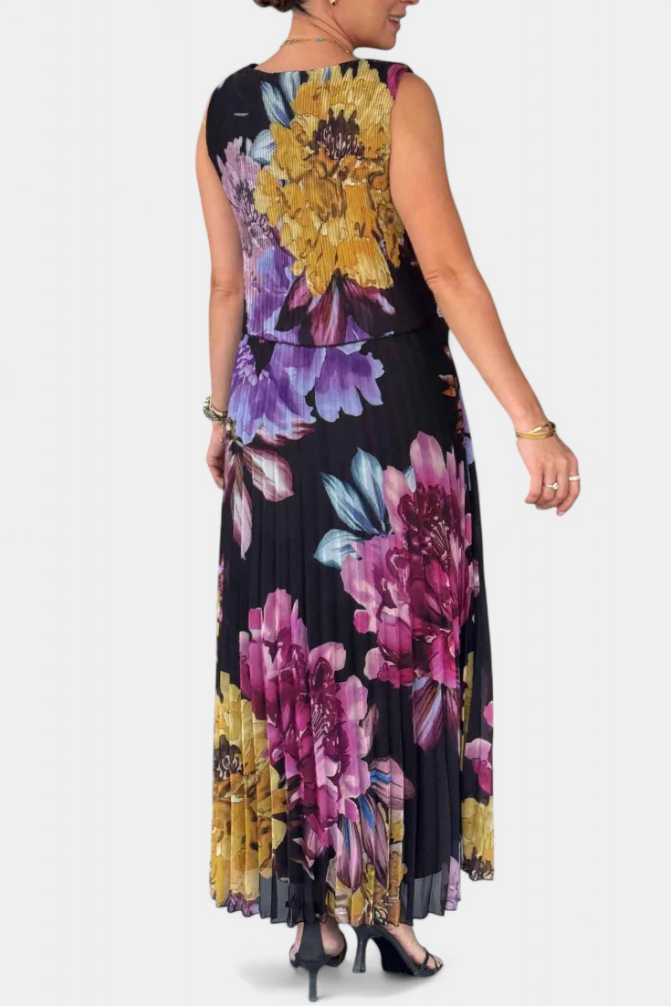 Robe Longue en Chiffon Plissé Shaya