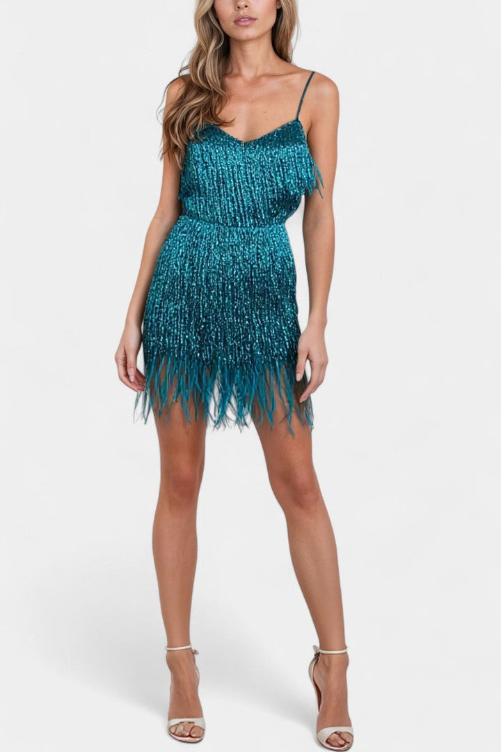 Robe Mini Adena en Plumes