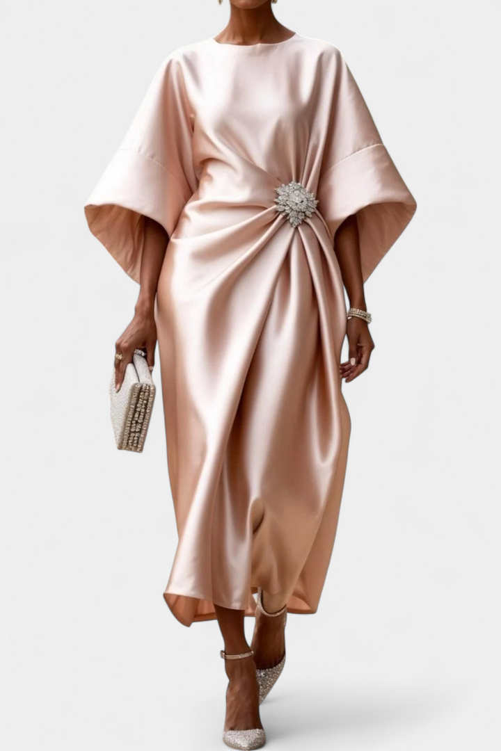 Robe Longue en Satin Brillant Ubelia