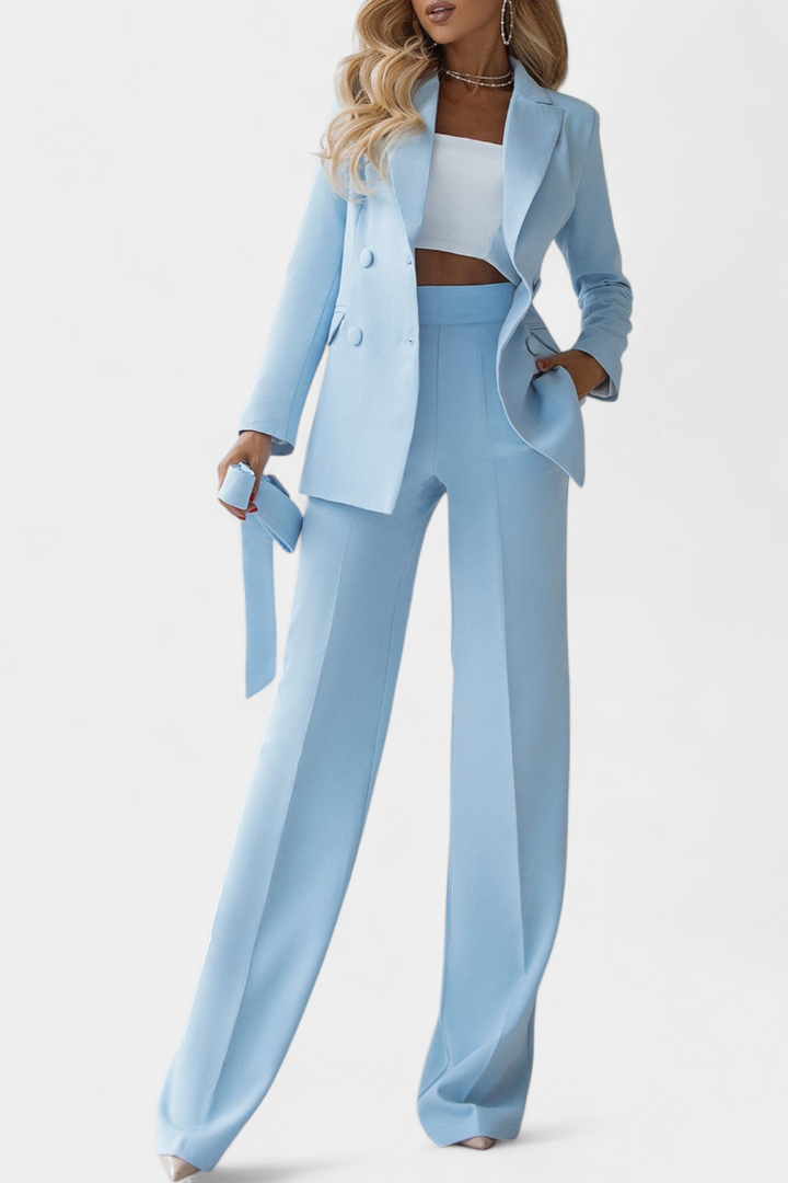 Ensemble Urbain Julia de Blazer et Pantalon à Coupe Régulière