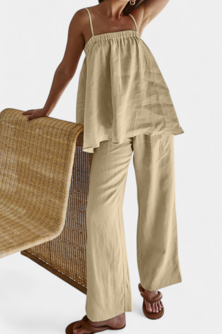Lía Ensemble d'Été avec Top Ample et Pantalon Fluide