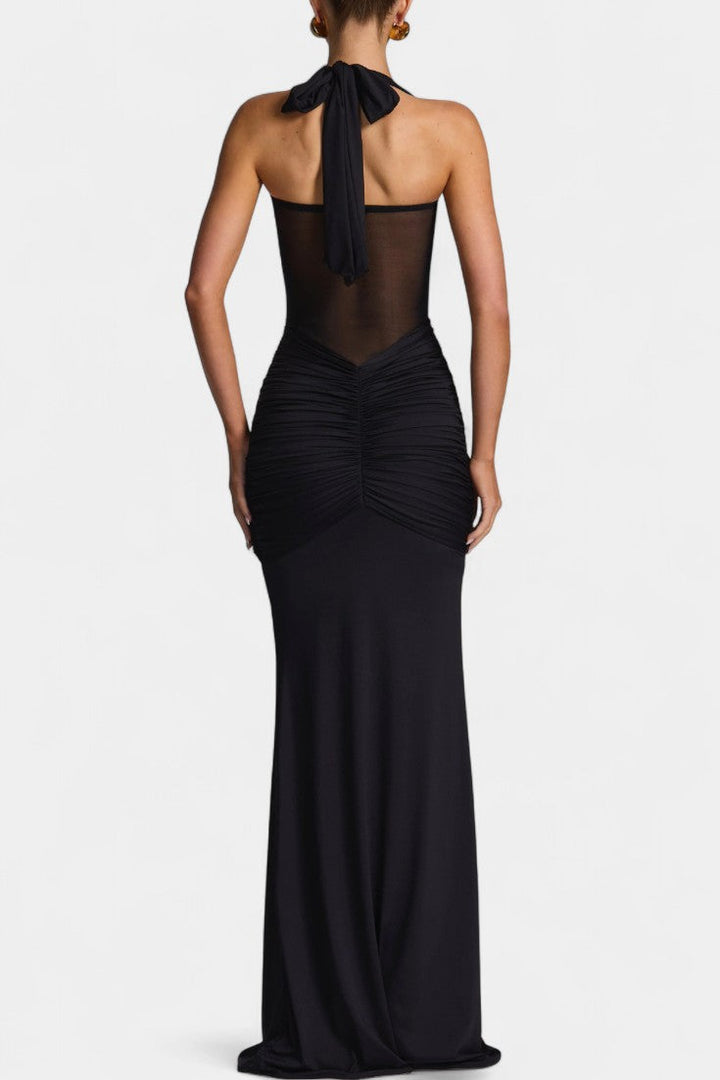 Florian Robe Maxi avec Décolleté Halter et Silhouette Sirène