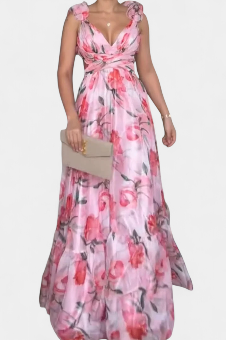 Robe Longue Imprimée Shazia Sans Dos