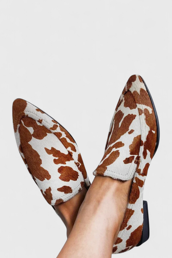 Loafers en Cuir Grecia avec Talon Bas et Pointe Aiguisée