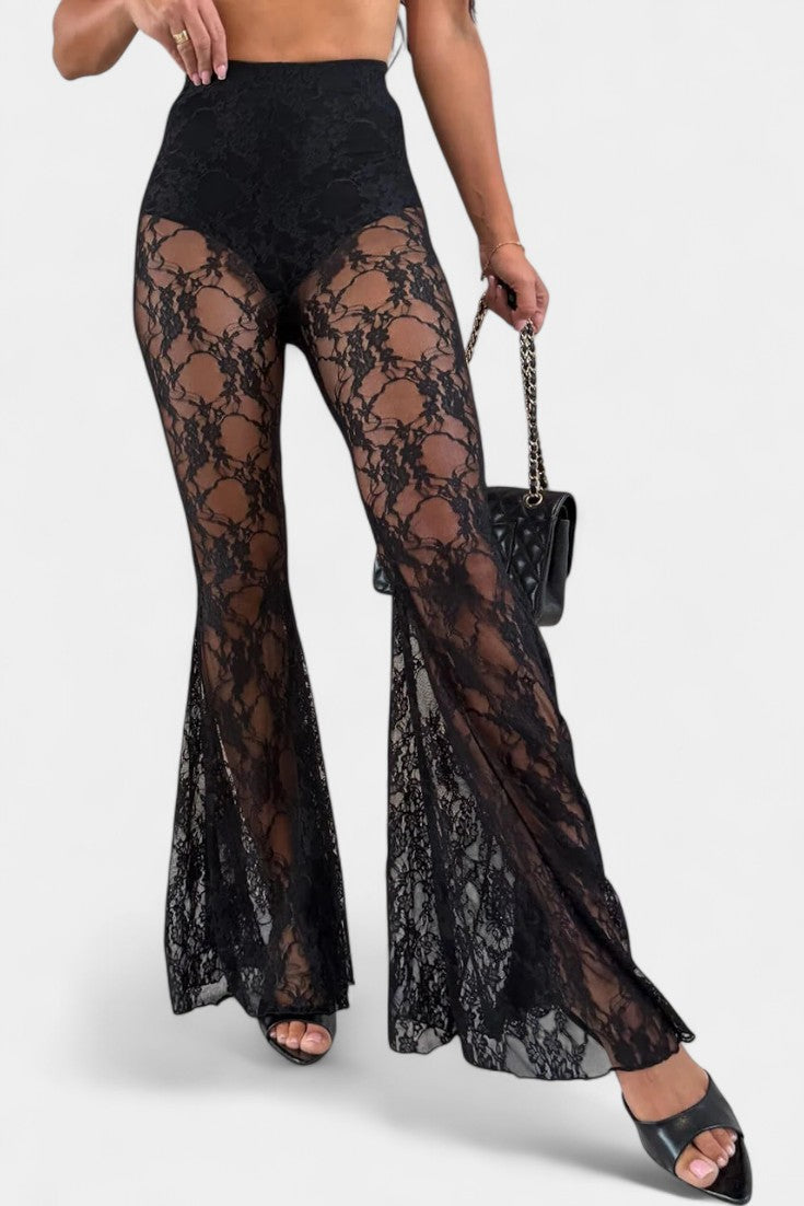 Demelza Ensemble de Blazer Oversized et Pantalons avec Dentelle Florale
