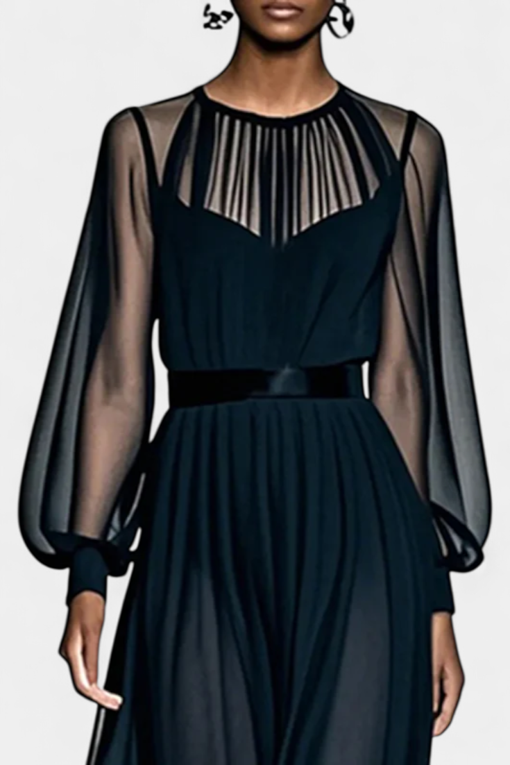 Robe Maxi en Gaze Plissée Aurelia