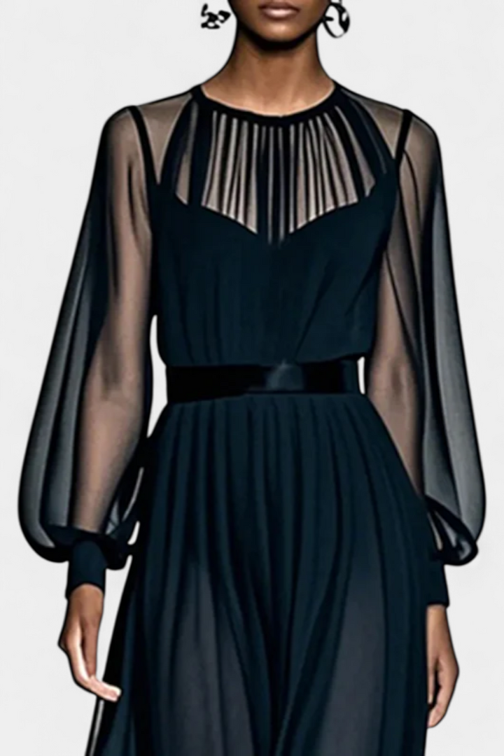 Robe Maxi en Gaze Plissée Aurelia