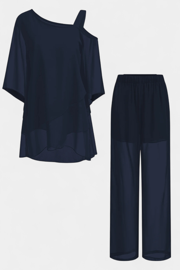 Kitty Ensemble de Deux Pièces avec Épaules Dégagées et Silhouette Fluide