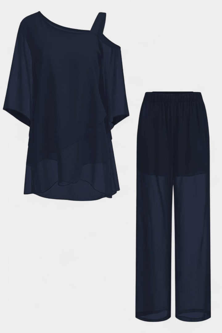 Kitty Ensemble de Deux Pièces avec Épaules Dégagées et Silhouette Fluide