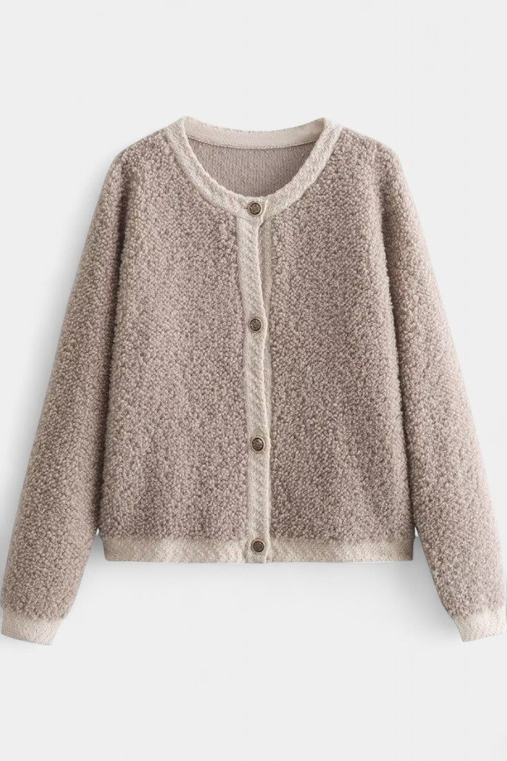 Cardigan Chenda Court en Texture Peluche