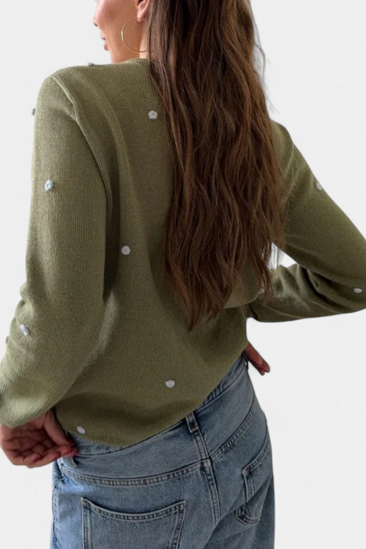 Cardigan Keely Floral en Tricot 3D